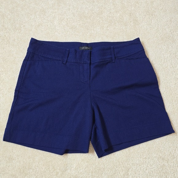 The Limited Pants - The Limited Womens Navy Blue‎ Textured Pique Shorts Size 8 LMD180SS Stretch